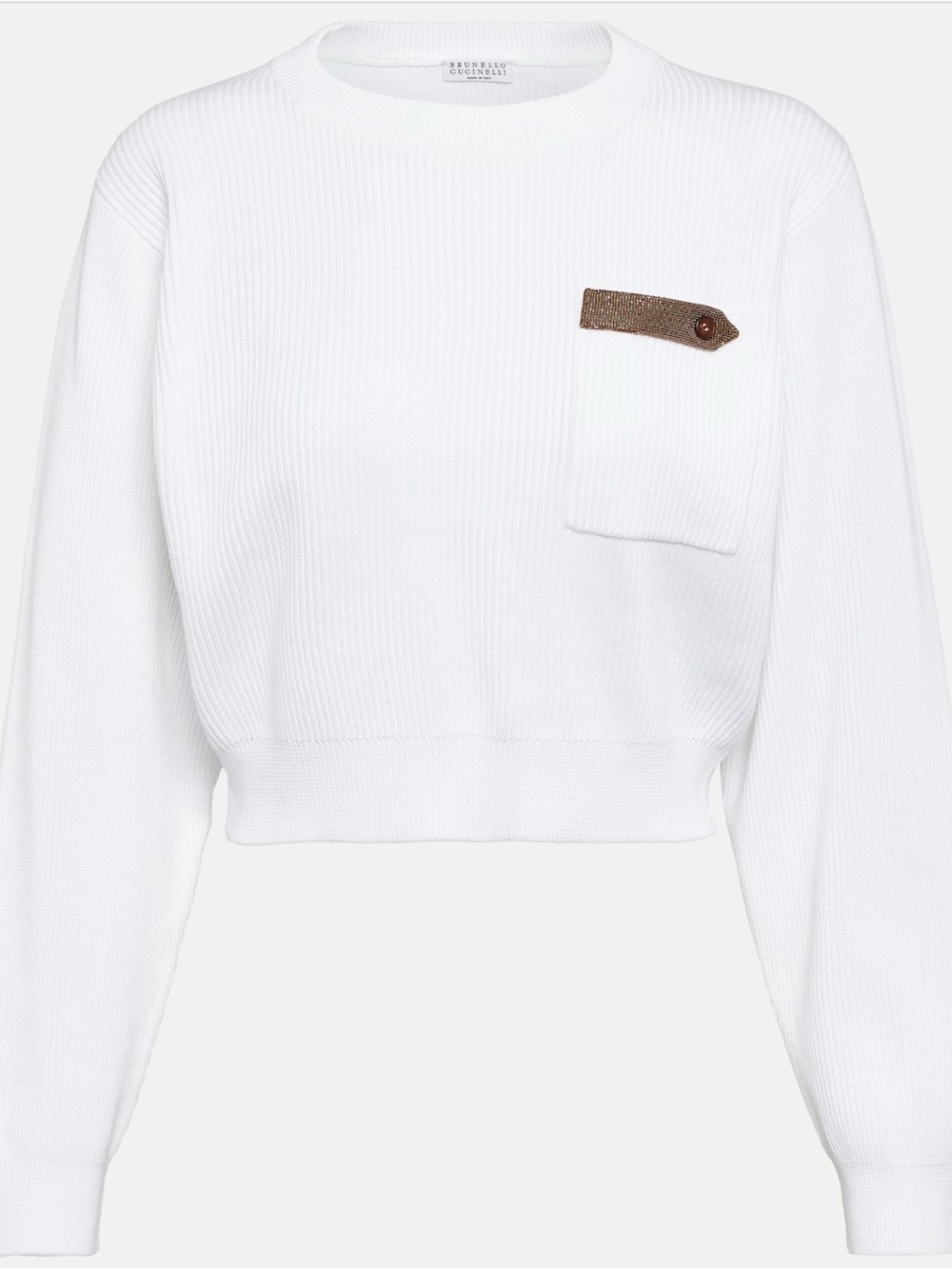 Brunello Cucinelli Cotton Jersey Cropped Sweater size XL